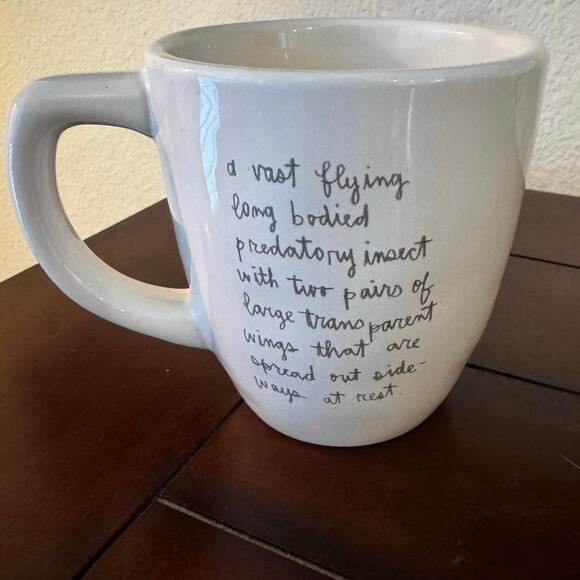 Rae Dunn Dragonfly by Magenta Artisan Collections Coffee Cup Mug Double Sided - Picture 2 of 8